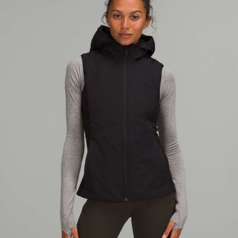Lululemon Another Mile Black Hooded Vest